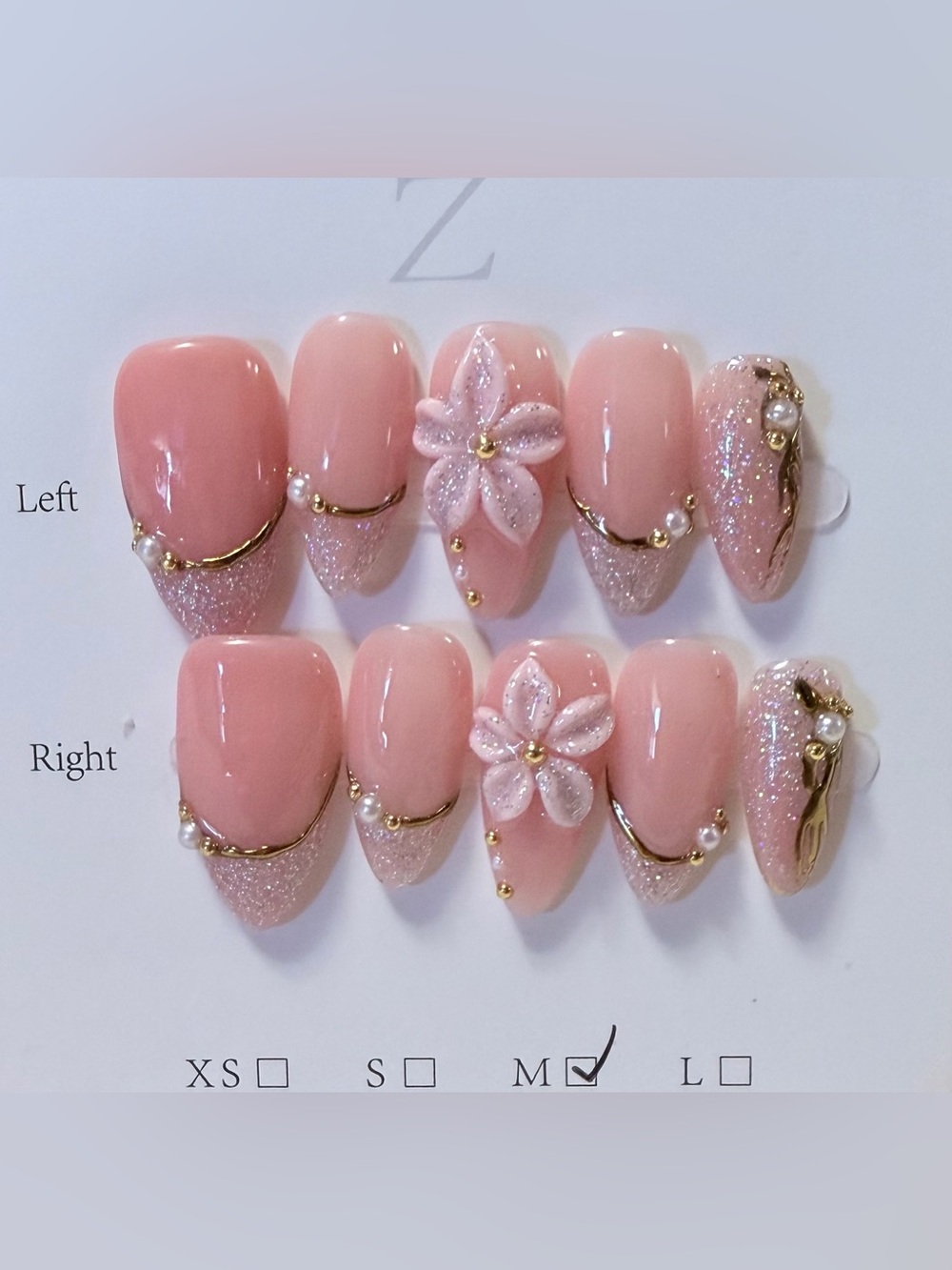 Delicate Pink 3D Floral Press-On Nail Set